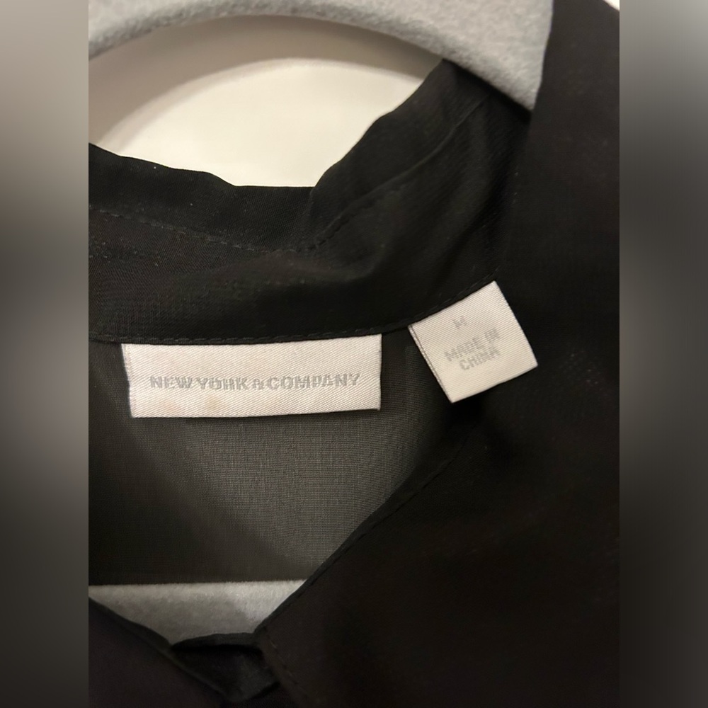 New York & Company Black High/Low Blouse - Picture 2 of 6